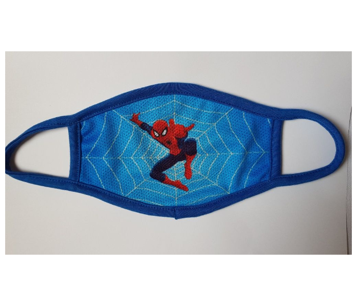 Kids Facemask With Spiderman Animated Character Blue 1 in UAE
