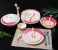 Royalford RF8102 64 Pieces Ribble Designed Melamine Ware Dinner Set - Ivory & Orange 3 in UAE