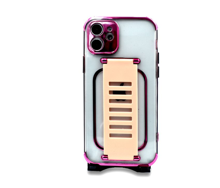Grip2U GR-1270 Transparent Case With Finger Grip For iPhone 12 Mini - Pink 1 in UAE