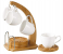 Royalford RF8679 Porcelain Tea Sets with Bamboo Stand - White & Brown 3 in UAE