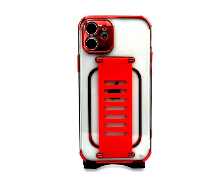 Grip2U GR-1272 Transparent Case With Finger Grip For iPhone 12 Mini - Red 1 in UAE