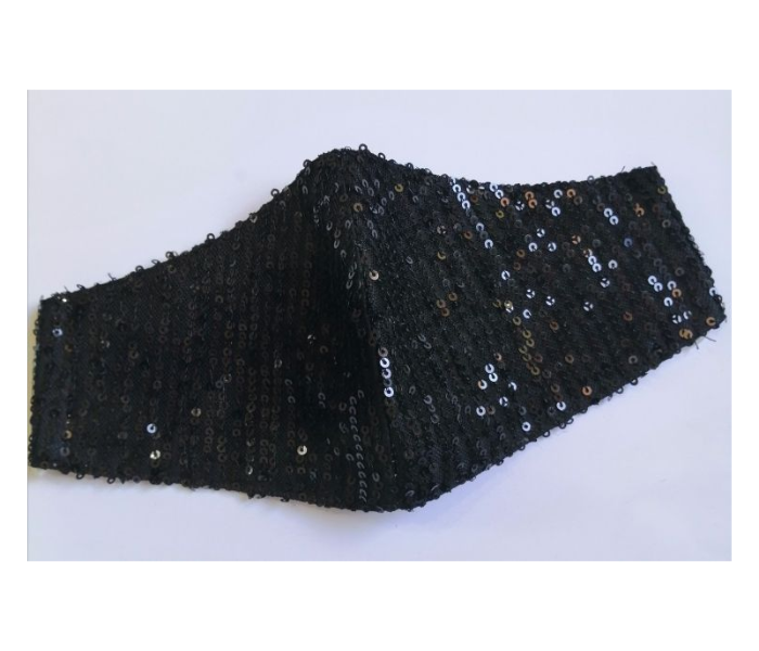 Premium Sequence Facemask For Female - Black 1 in UAE