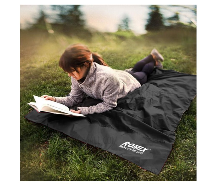 Romix Medium Outdoor Blanket - Black 1 in OMAN