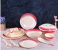 Royalford RF8102 64 Pieces Ribble Designed Melamine Ware Dinner Set - Ivory & Orange 1 in UAE