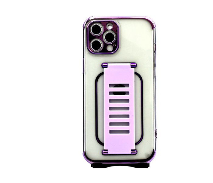 Grip2U GR-1306 Transparent Case With Finger Grip For iPhone 12 Pro - Purple 1 in UAE