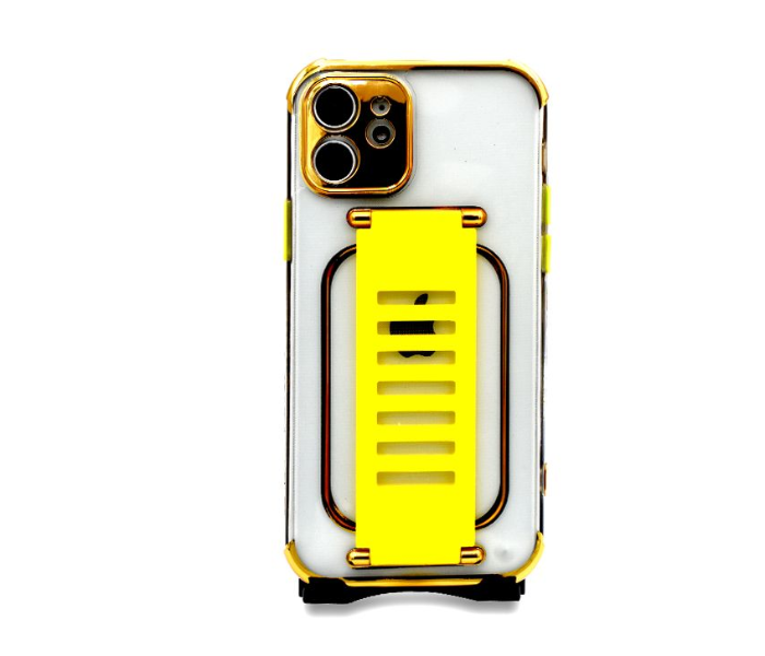 Grip2U GR-1266 Transparent Case With Finger Grip For iPhone 12 - Yellow 1 in UAE