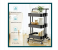 3 Tier Rolling Cart With Handle and Lockable Wheels - Black 2 in UAE