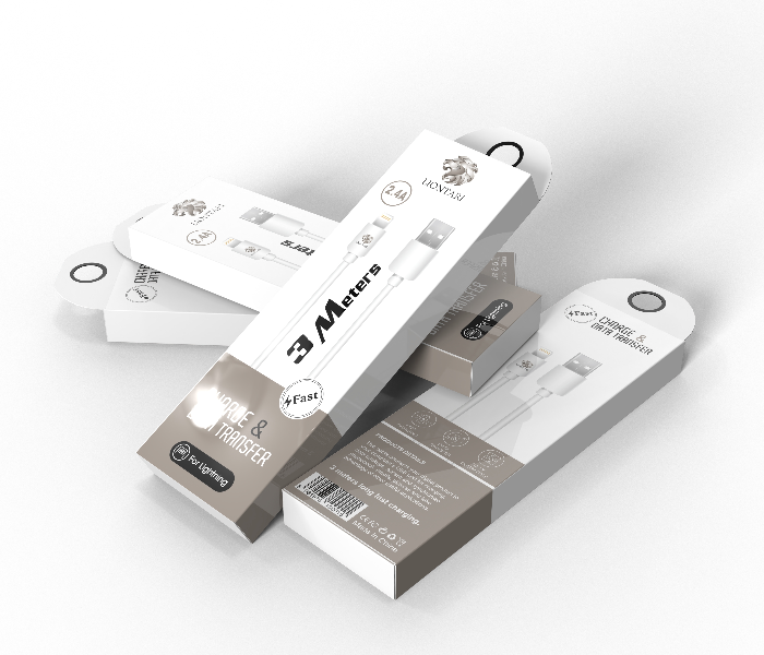 Liontari 3 Meter Lightning Fast Charging Cable for iPhone - White 2 in OMAN