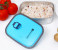 Royalford RF7014 680ml Stainless Steel Rectangle Lunch Box - Silver & Blue 4 in UAE