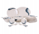 Royalford RF6721 40 Pieces Melamine Dinner Set - Ivory & Blue 5 in UAE
