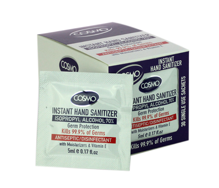 Cosmo 30 Piece 5ml Instant Hand Sanitizer Sachets 1 in UAE