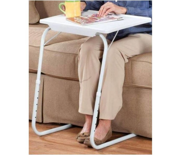 Adjustable Foldable Portable Table Tray - White 2 in UAE
