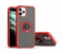 Silicone Soft Edge Mobile Case with Metal Finger Ring Holder Stand for Apple iPhone 12 and 12 Pro - Red 1 in UAE