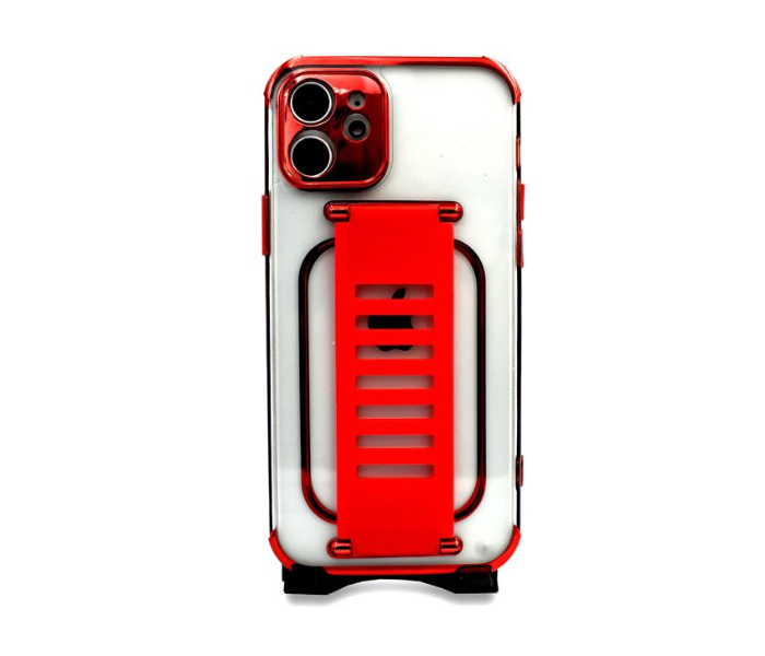 Grip2U GR-1265 Transparent Case With Finger Grip For iPhone 12 - Red 1 in UAE