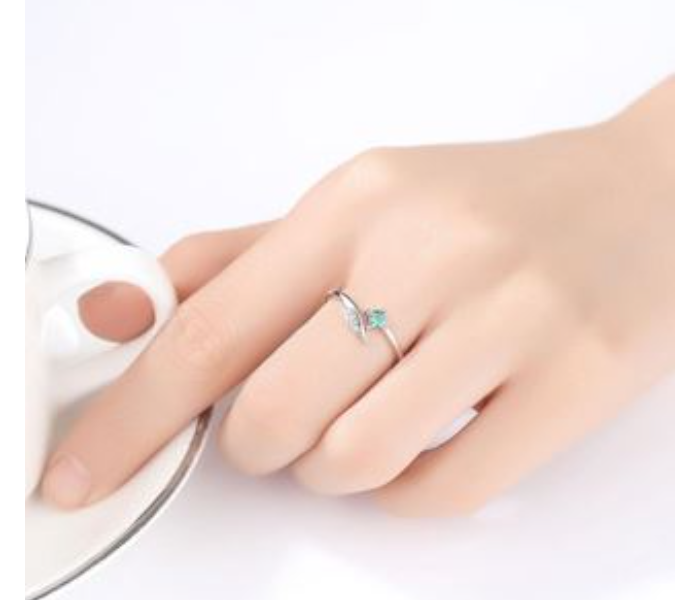 Trendy Adjustable Ring Gemstone Open Angel Wing Shape 925 Sterling Silver for Women 3 in OMAN