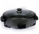 Crazo Fashion Aluminium Non-Stick Electric Pan Pizza Maker Multipurpose Cooker with Unbreakable Glass Lid- Black 1 in OMAN