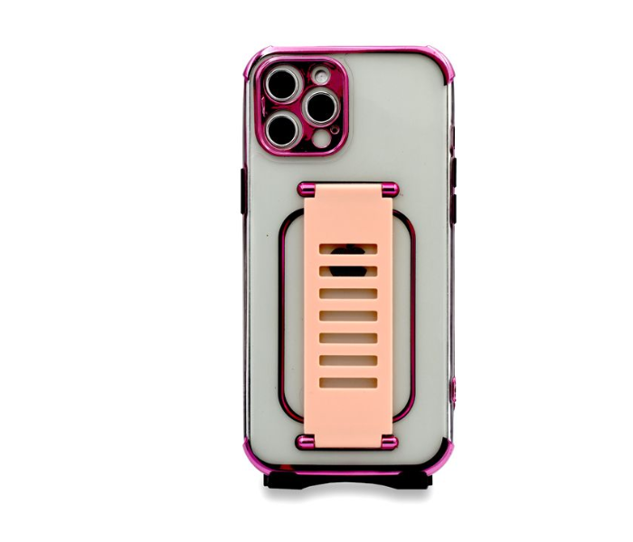 Grip2U GR-1291 Transparent Case With Finger Grip For iPhone 11 Pro - Pink 1 in UAE