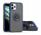 Silicone Soft Edge Mobile Case with Metal Finger Ring Holder Stand for Apple iPhone 12 Pro Max - Blue 1 in UAE