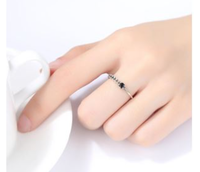 Vintage Half Hollow Cuff Chain and Half Weave Pattern Ring 925 Sterling Silver for Women 2 in OMAN