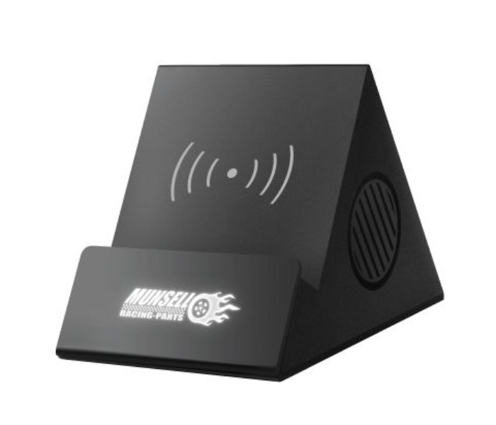 SS Wireless Charging Speaker with Light Up Logo - Black 1 in UAE