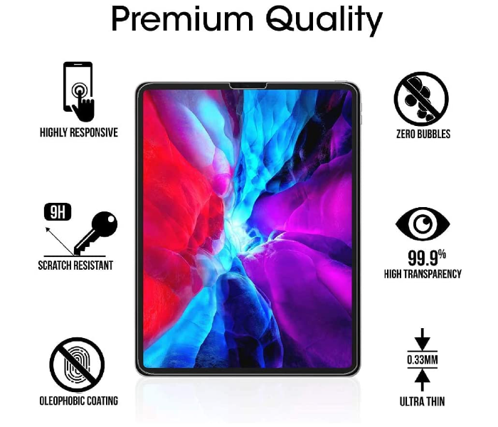 Trands TR-ISP782 12.9 Inch Anti-Scratch Clear Glass Protection for iPad Pro 2 in UAE