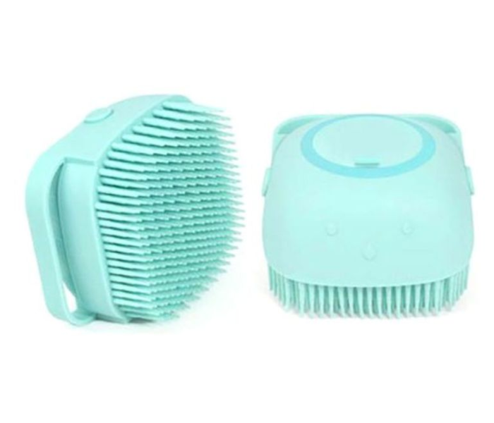 Silicone Shower Brush With Soap Dispenser - Cyan 2 in UAE