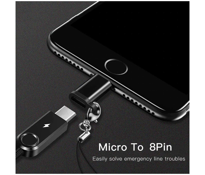 Trands TR-CA373 Micro USB to Lightning Adapter with Keychain - Black 2 in UAE