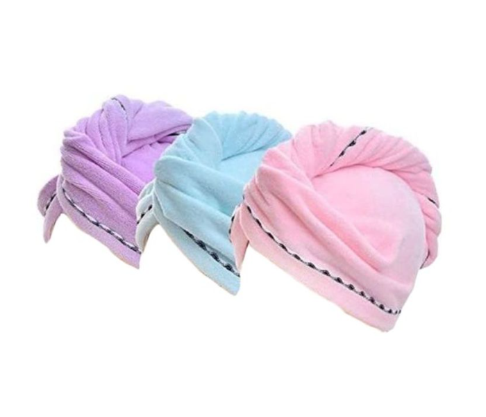 Pack Of 3 Hair Towels - Pink, Blue, Pruple 1 in UAE