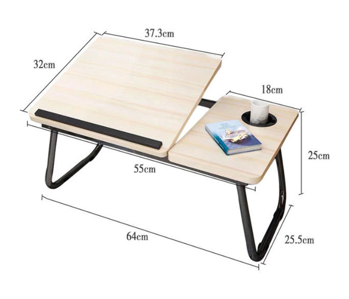 Adjustable Height Folding Table Laptop Desk - Beige 3 in UAE