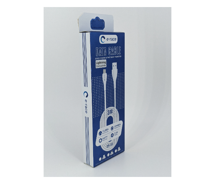 E-Race 3 Meter Lightning Cable - White 3 in OMAN
