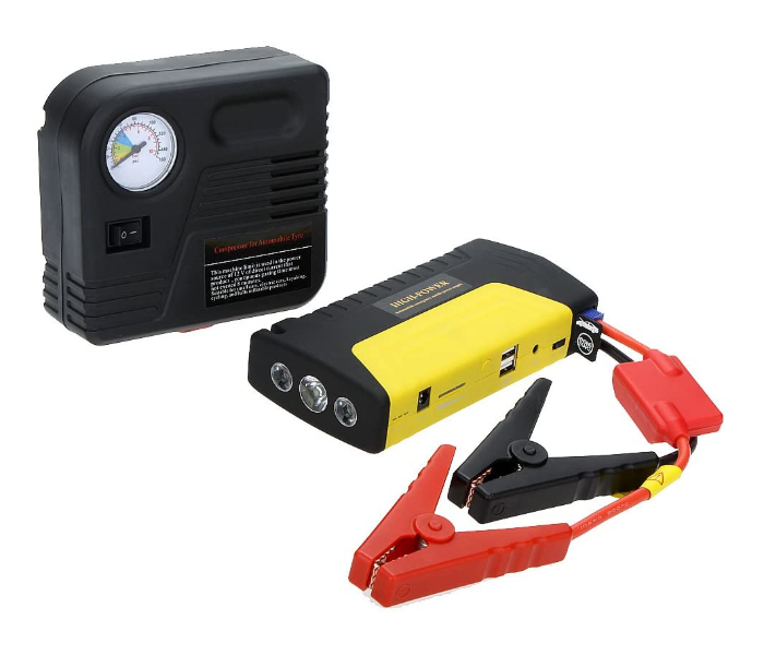 Universal Portable Car Jump Starter Power Supply US AU EU UK Model Air Compressor Toolbox 5 in UAE
