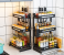 3 Tier Stainless Steel Kitchen Rack organizer (JA163) - Black 1 in KSA