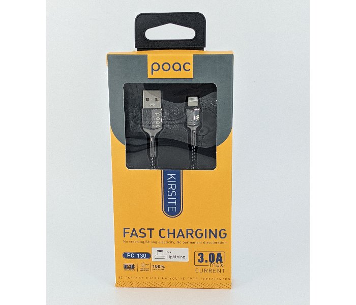 Poac PC-130 3A Ceramic Finish Type-C Data Cable for Samsung -Black 1 in OMAN