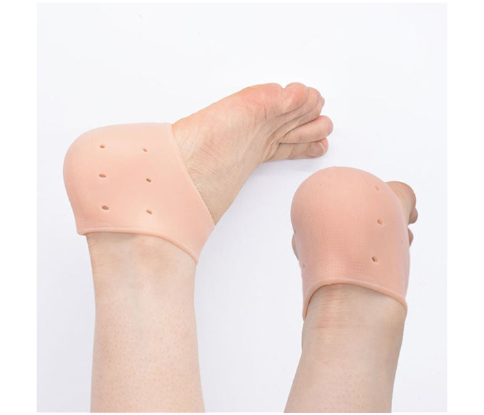 Pair Of Protective Silicone Shoe Heel Cases - Beige 2 in UAE