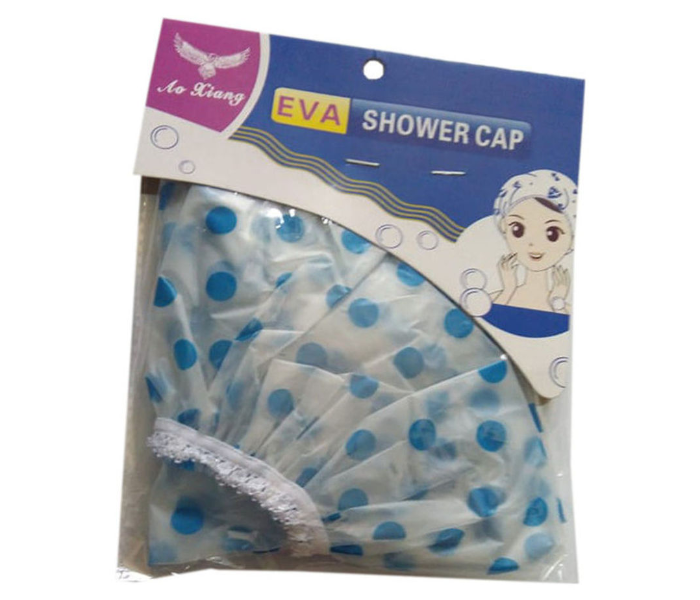 Creative Design Printed Shower Cap - White and Blue 1 in UAE