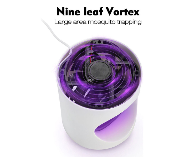 USB Powered Electric Photocatalytic LED Mosquito Killer Light - White 2 in UAE