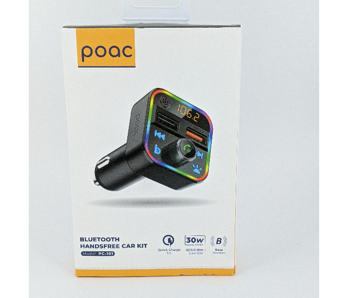 Poac PC-101 Bluetooth Handsfree Fm Transmitter - Black 1 in OMAN