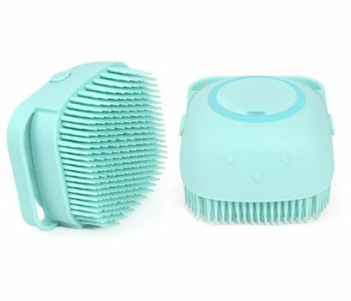Silicone Shower Brush With Soap Dispenser - Light Blue 1 in UAE