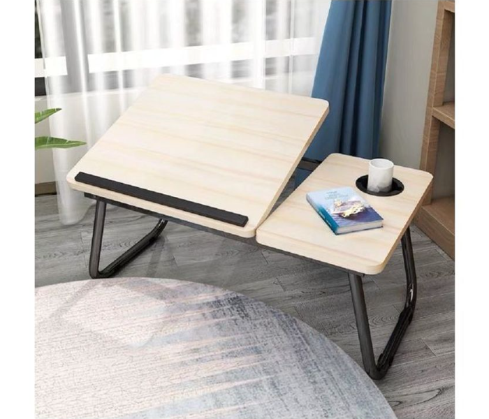 Adjustable Height Folding Table Laptop Desk - Beige 2 in UAE