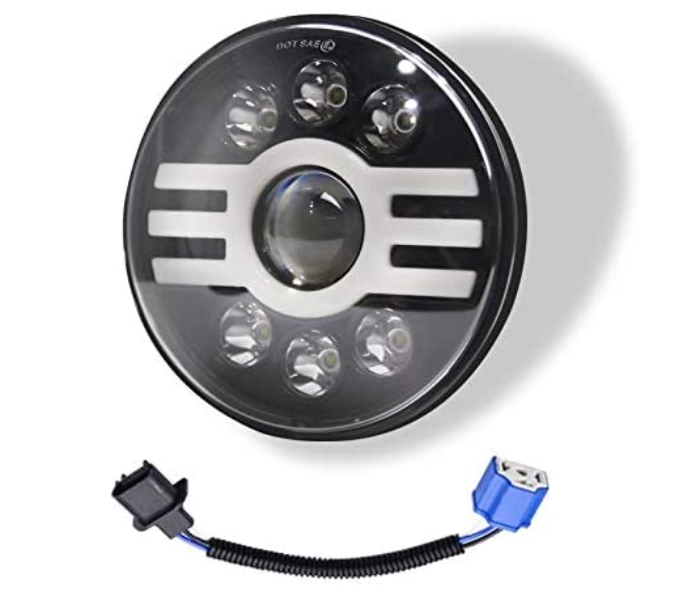 GZ 500W 7inch LED 30000LM Halo Angel Eye Headlights For Jeep Wrangler Halley Led Beam Headlamp 1 in UAE