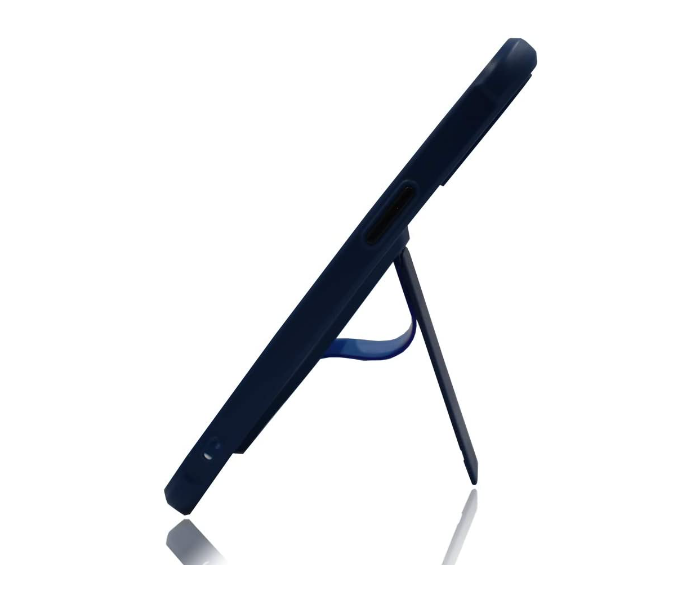 Morepro MP-1253 Soft Rubber Case With Finger Grip and Stand for iPhone 12 Pro Max - Blue 3 in UAE