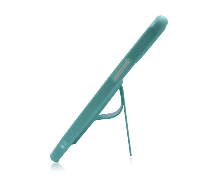 Morepro MP-1254 Soft Rubber Case With Finger Grip and Stand for iPhone 12 Pro Max - Light Blue 3 in UAE