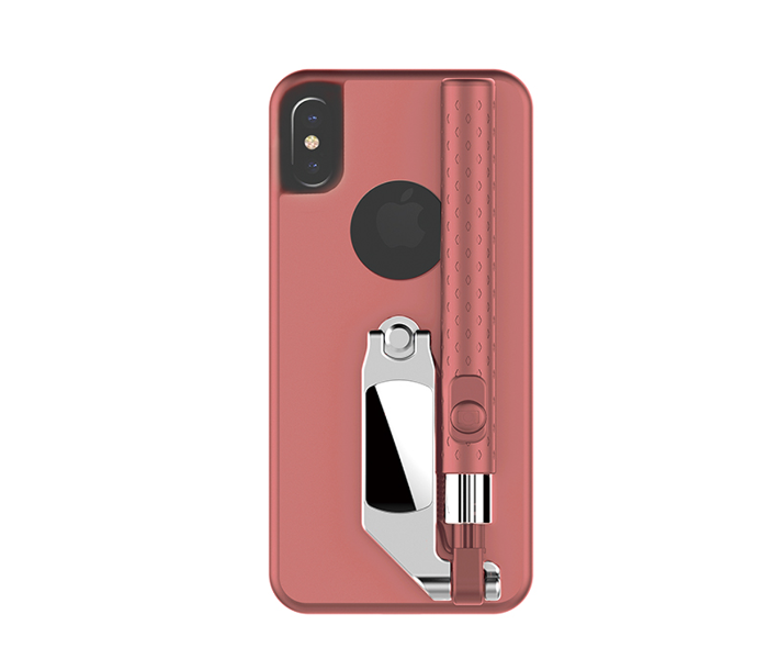Tashells Selfie Stick Case For iPhone X - Rose Gold 1 in UAE