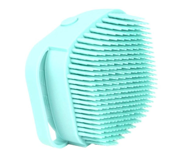 Silicone Shower Brush With Soap Dispenser - Cyan 1 in UAE