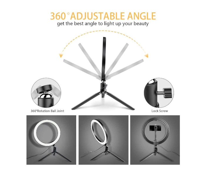 Trands TR-LT703 LED Selfie Ring Light - Black 2 in UAE