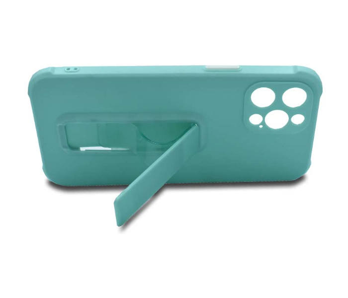 Morepro MP-1254 Soft Rubber Case With Finger Grip and Stand for iPhone 12 Pro Max - Light Blue 2 in UAE