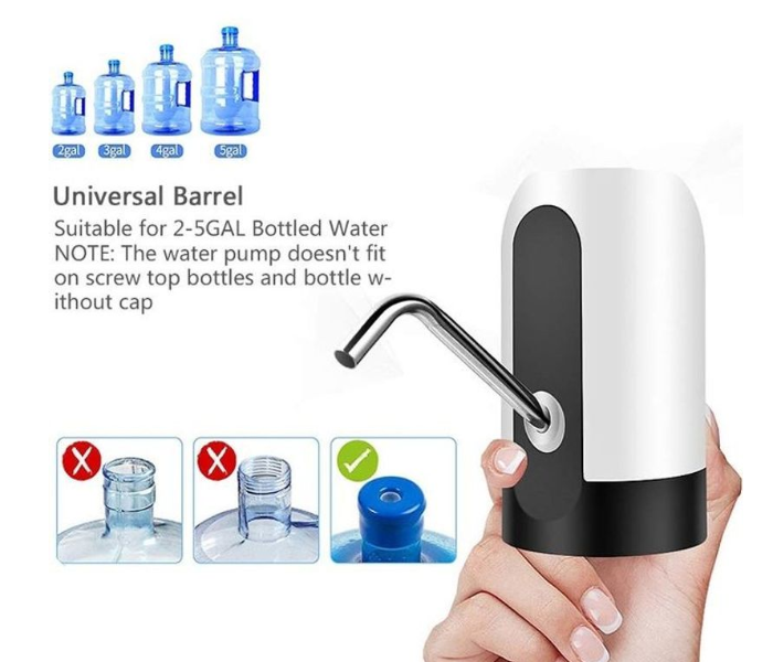 Portable USB Charging Electric Pumping Automatic Water Dispenser - White 2 in UAE