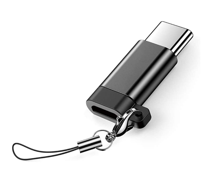 Trands TR-CA366 Micro to Type-C Connector Adapter with Keychain - Black 1 in UAE