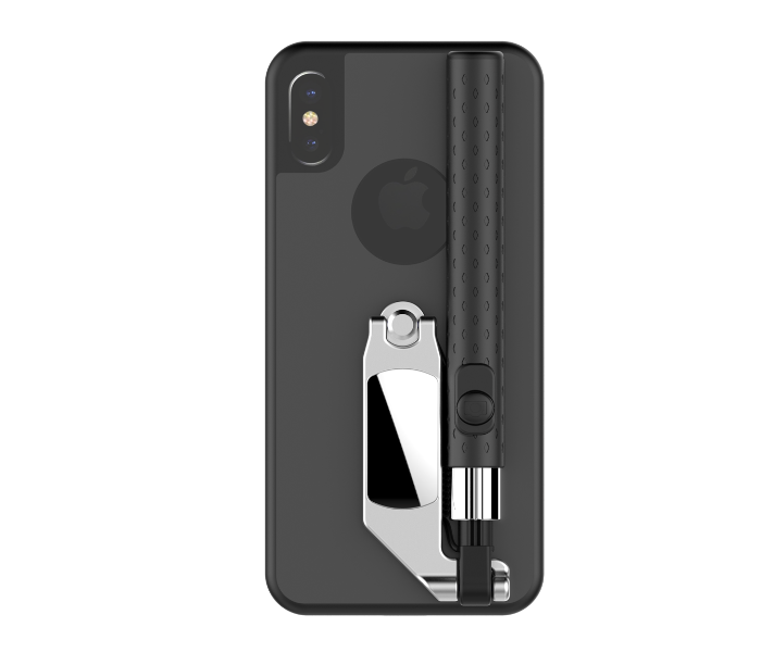 Tashells Selfie Stick Case For iPhone X - Black 1 in UAE