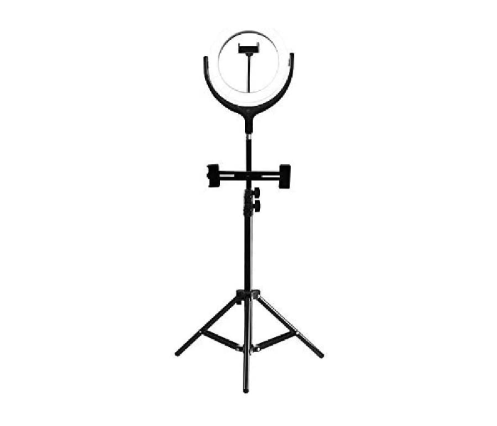 Trands F-539B 10 Inch LED Professional Ring Light Tripod Stand with 3 Light Modes and Phone Holder - Black 1 in UAE